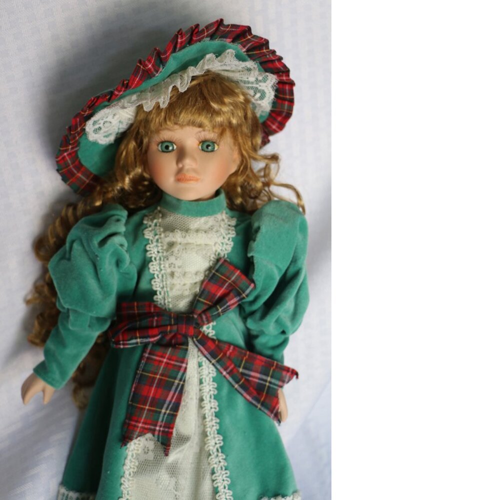 Victorian Hand Painted Porcelain Doll 18" Tall